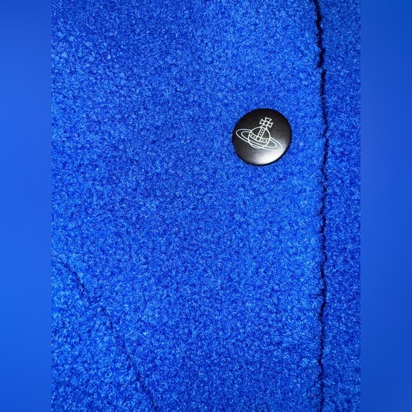 RARE Vivienne Westwood Anglomania Varsity Teddy Jacket Blue Size 36 Small EUC - Picture 7 of 10